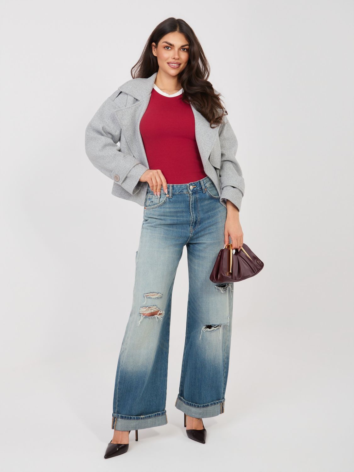 Krátký červený bavlněný top bez rukávů