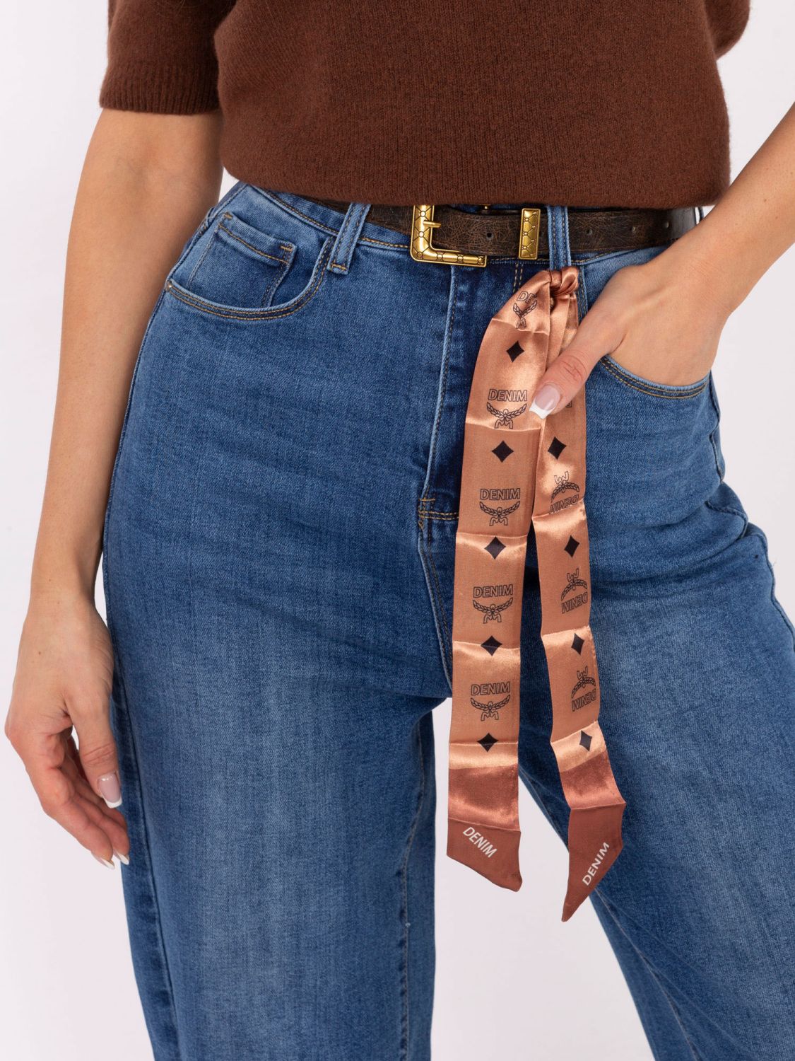 Dámské balloon fit džíny s vysokým pasem, tmavě modré