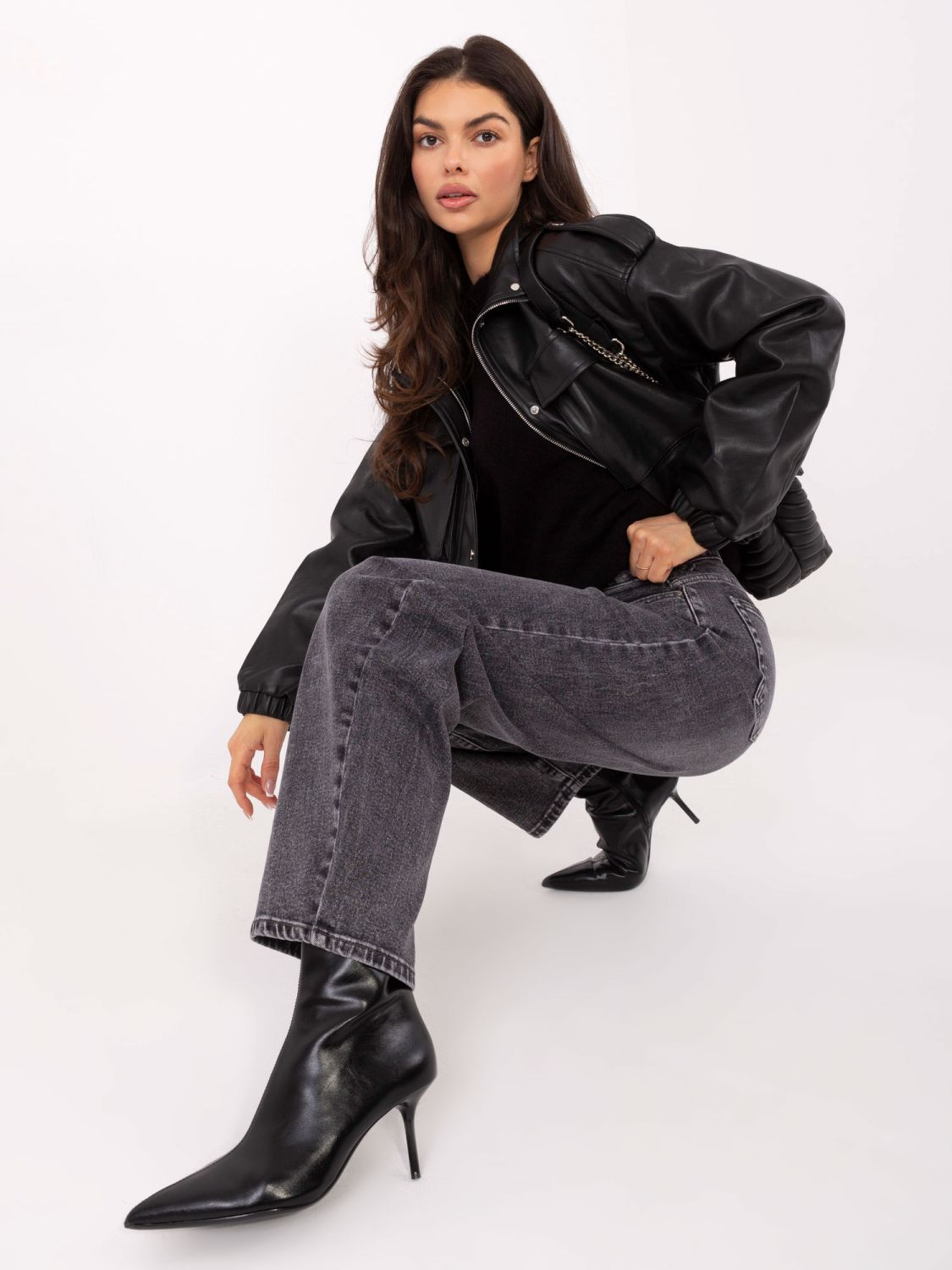 Dámské šedé balloon fit džíny