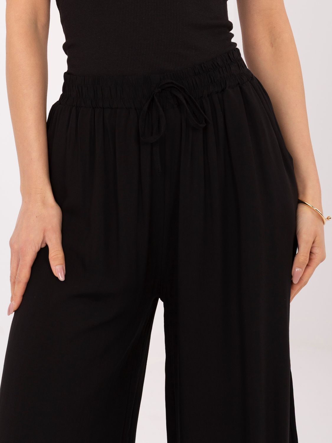 Černé palazzo kalhoty z viskózy