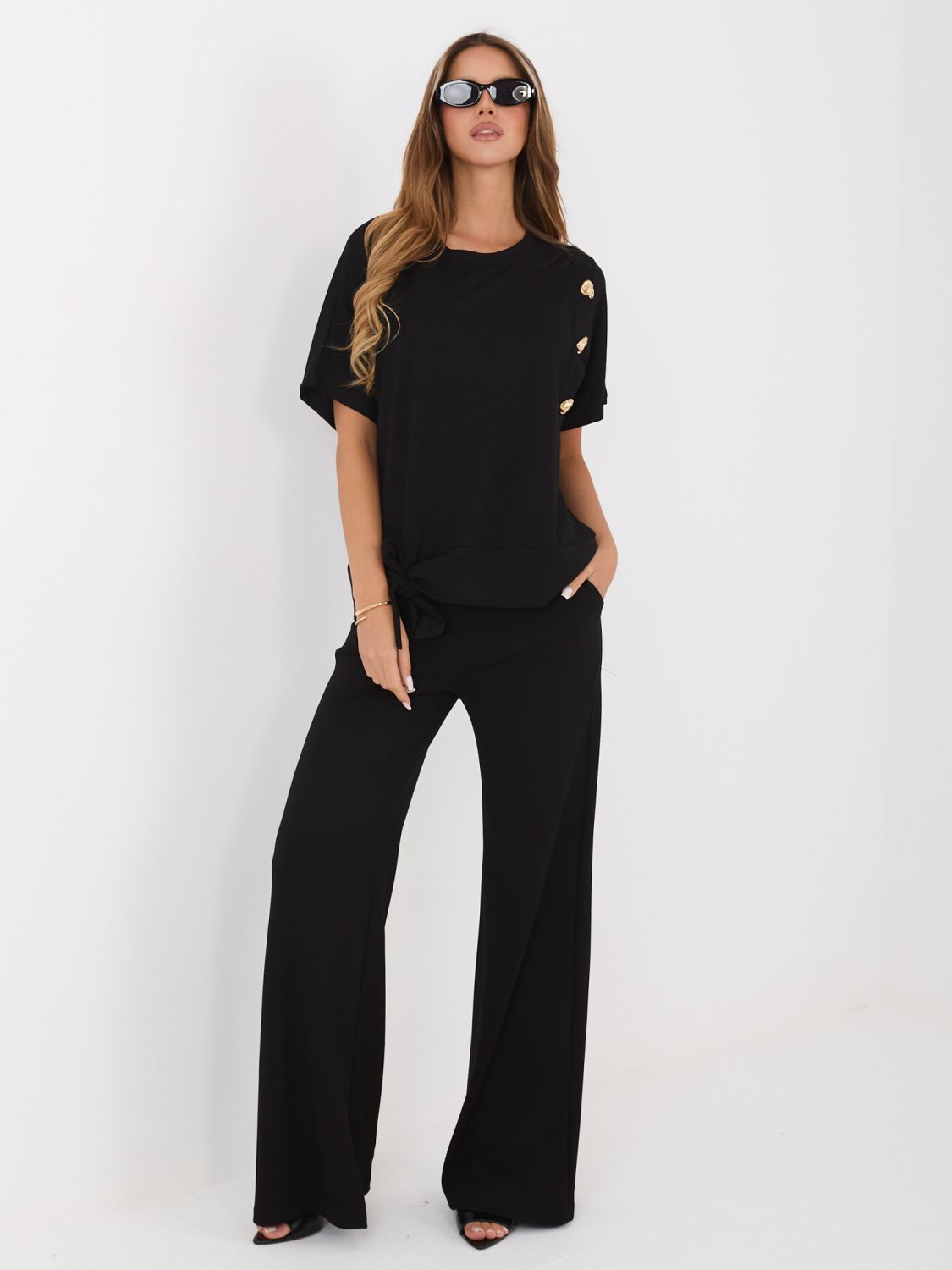 Černý komplet halenka a kalhoty