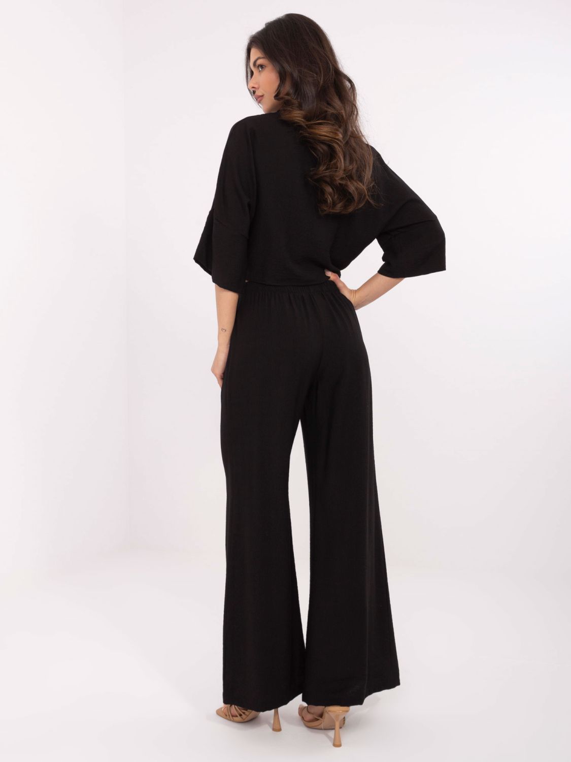 Elegantní komplet s 3/4 rukávy černý