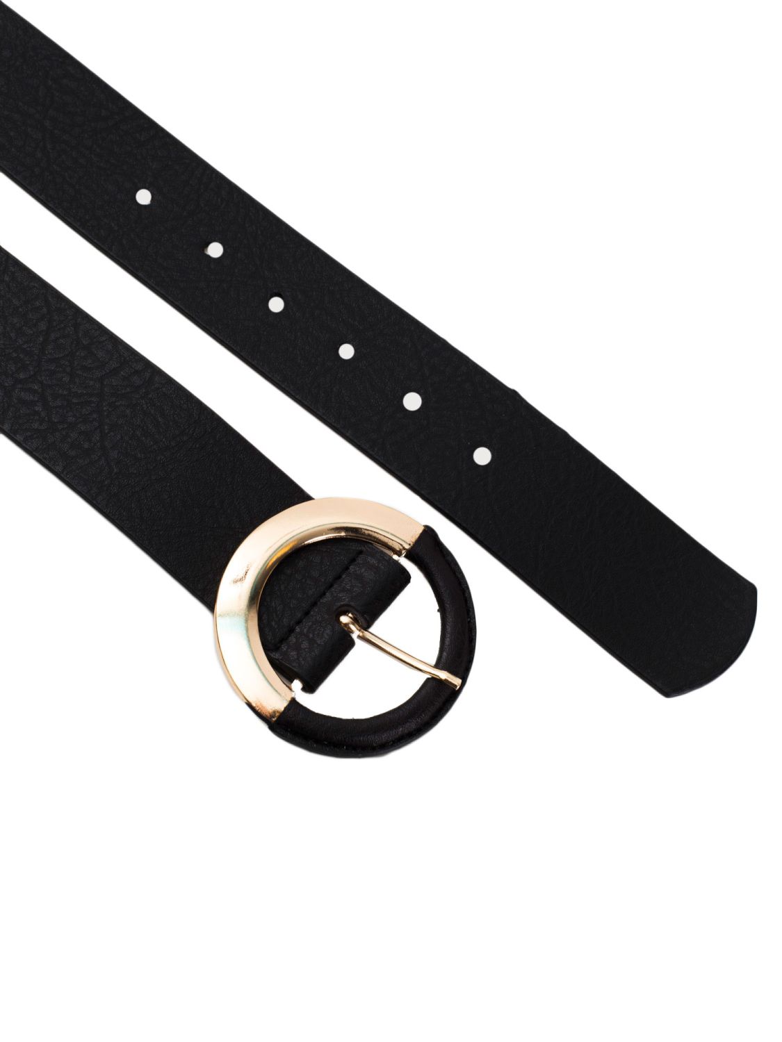 Černý pásek s kulatou přezkou