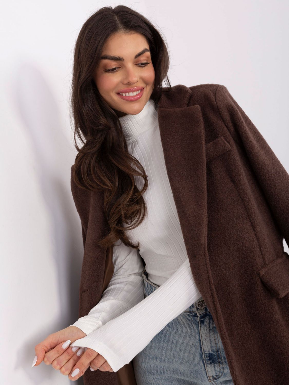 Pruhovaná bavlněná blůzka s rolákem ecru