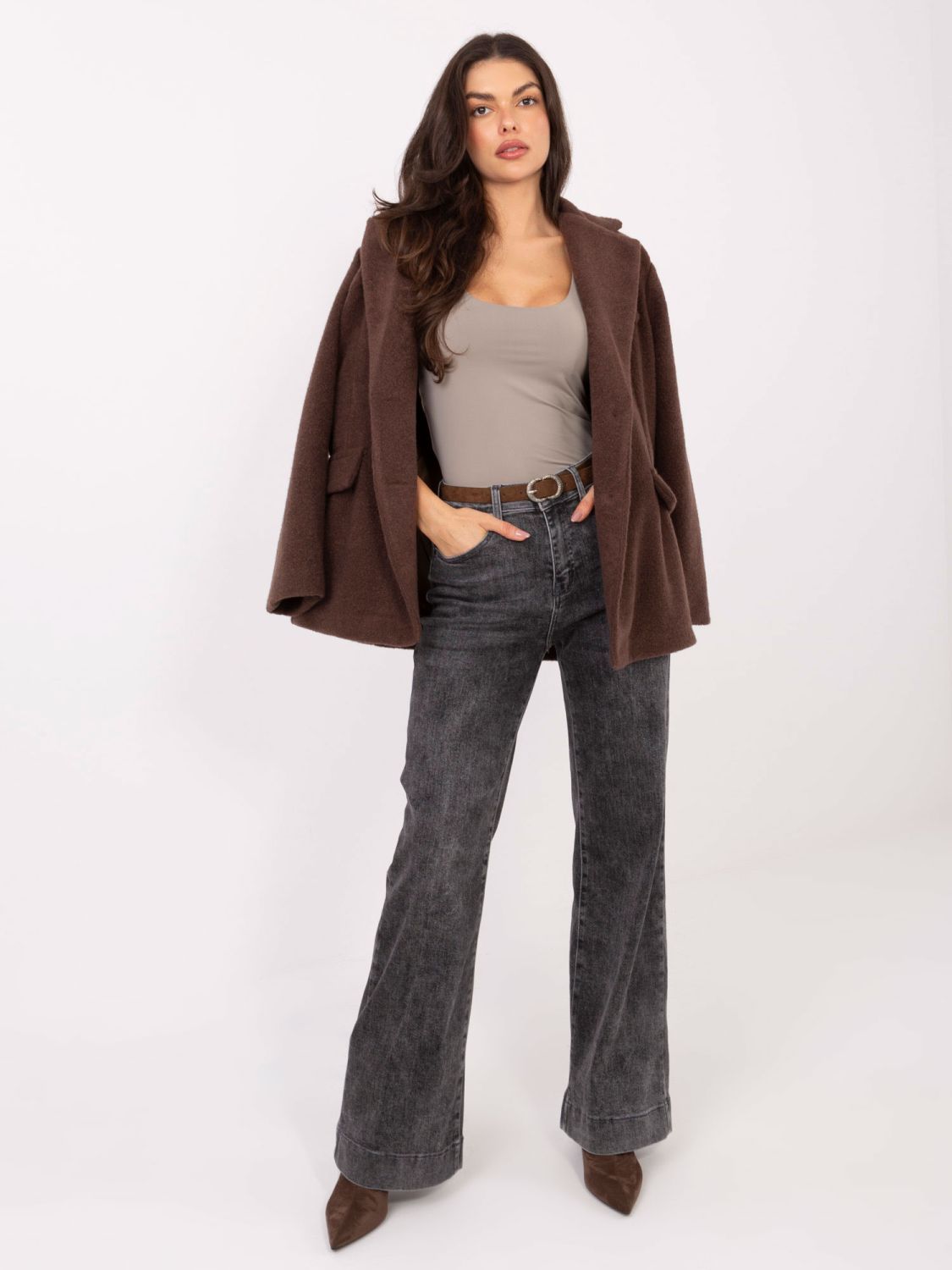 Béžový hladký top bez rukávů