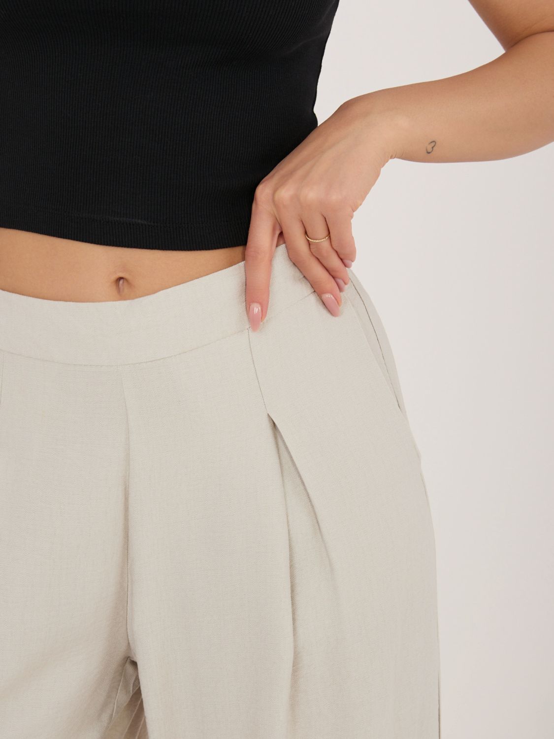 Béžové palazzo kalhoty z viskózy