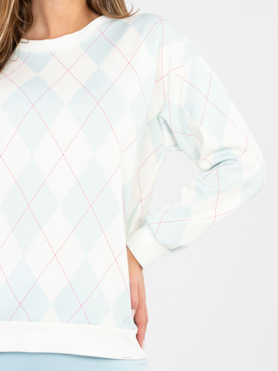 Mátová dámská mikina s geometrickým vzorem