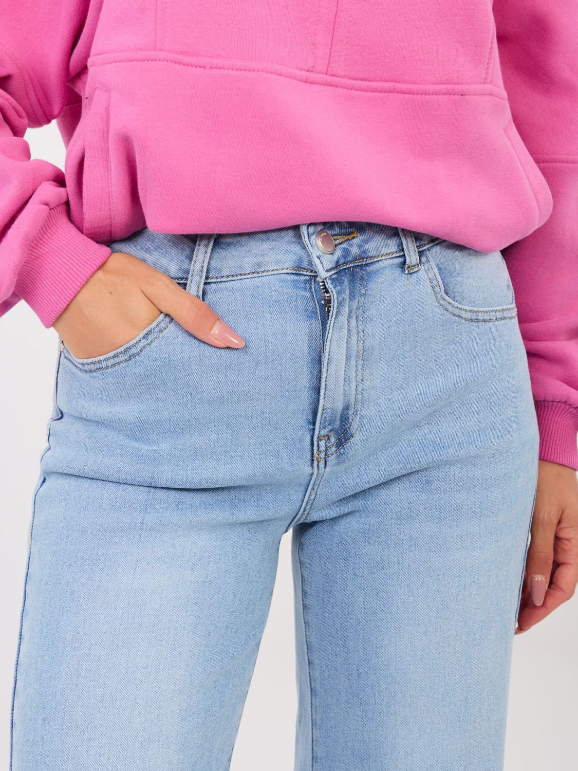 Dámské světle modré rovné džíny