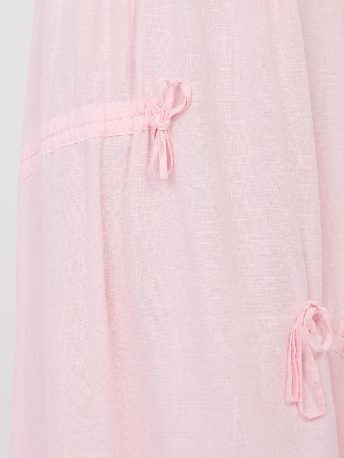 Světle růžová midi sukně s vázáním