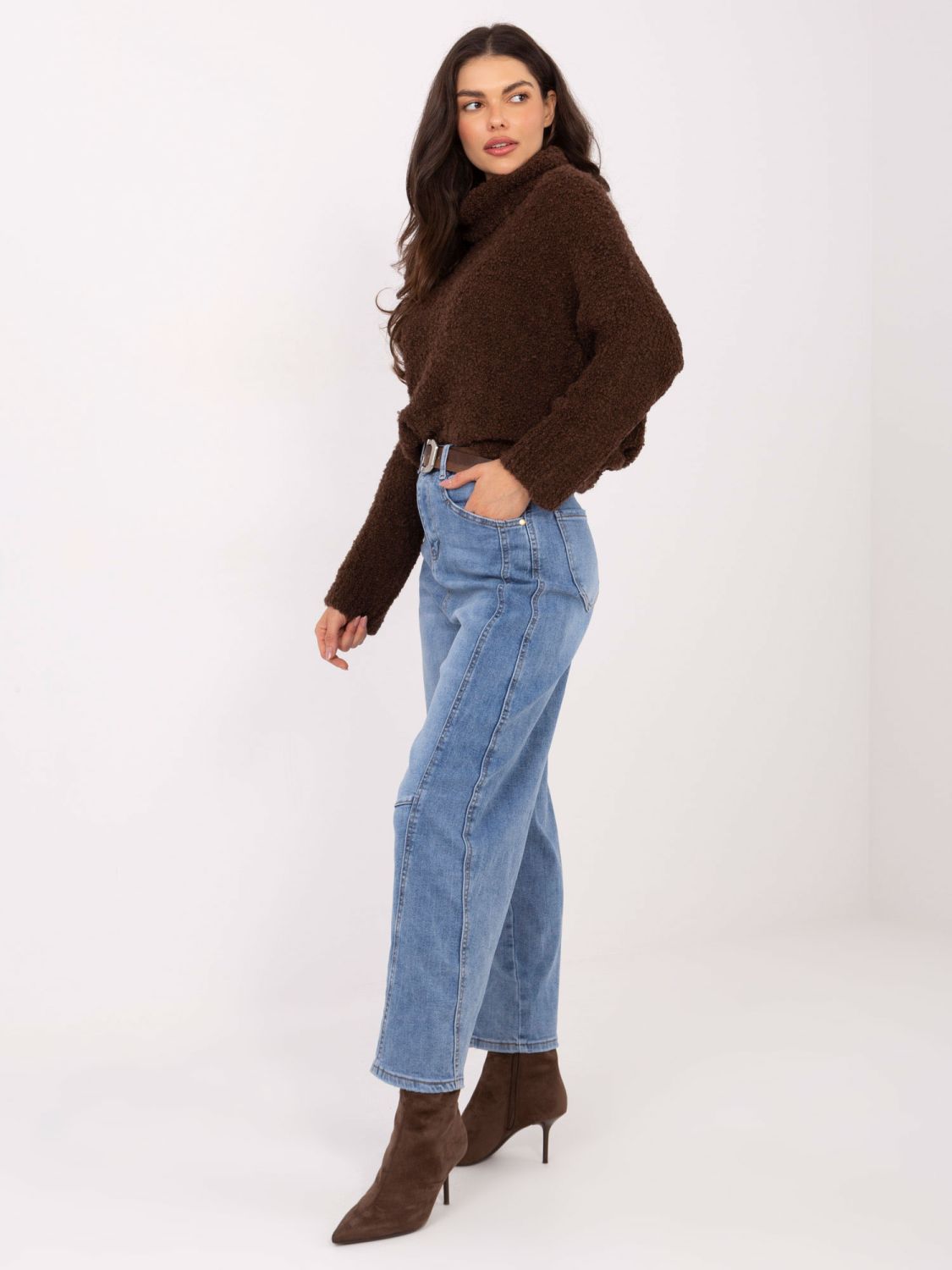 Dámské balloon fit džíny s vysokým pasem, modré