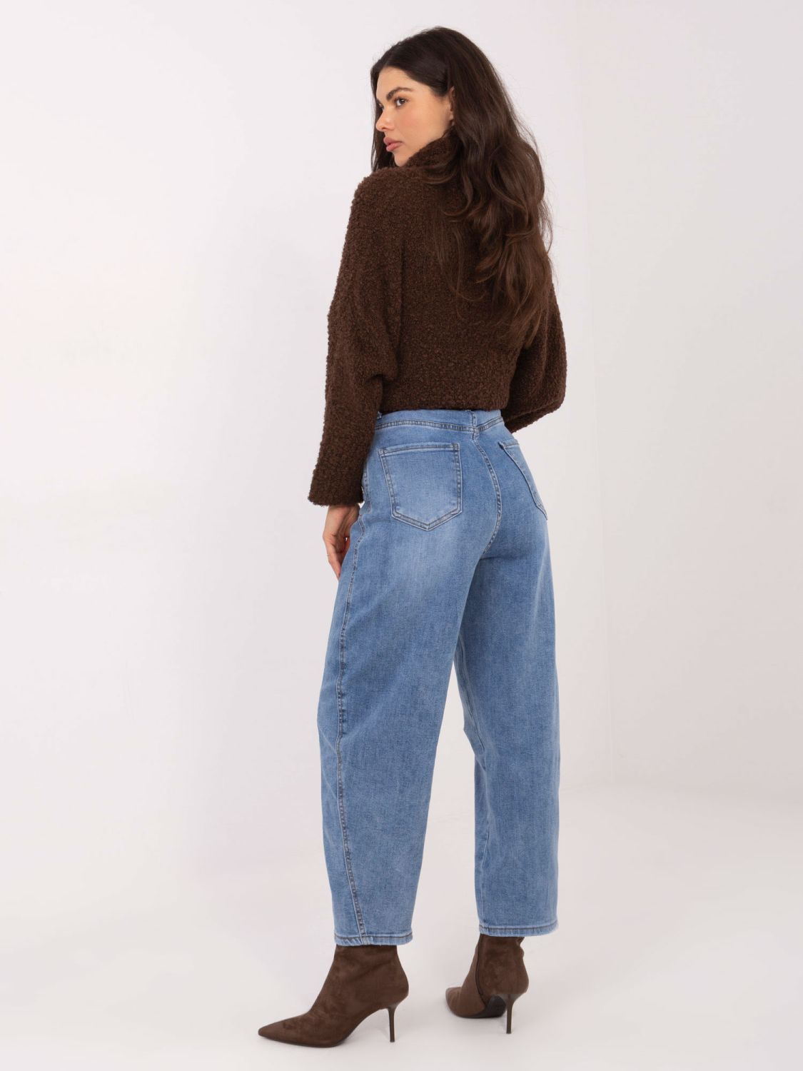 Dámské balloon fit džíny s vysokým pasem, modré