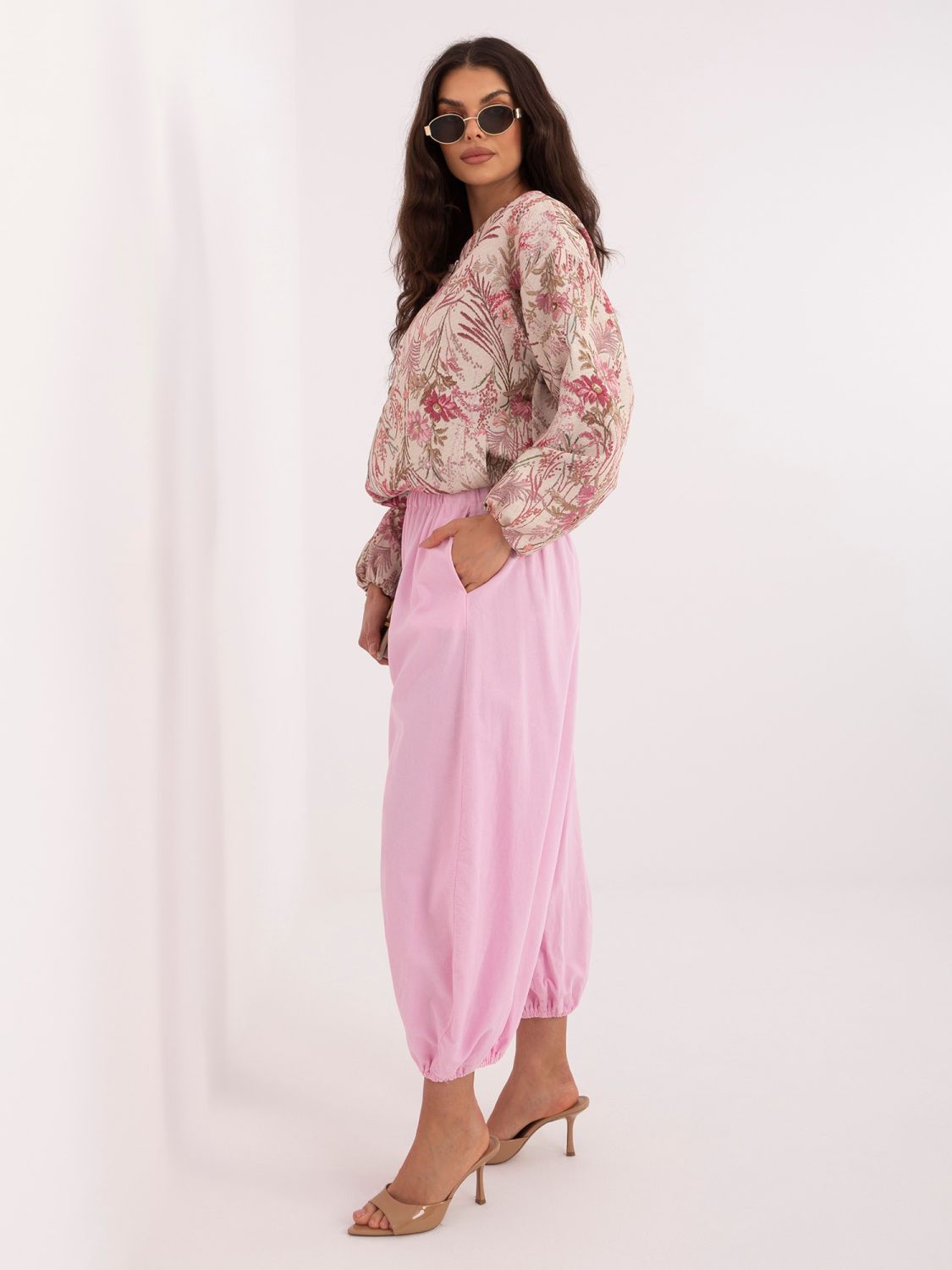 Růžová květinová bomber bunda