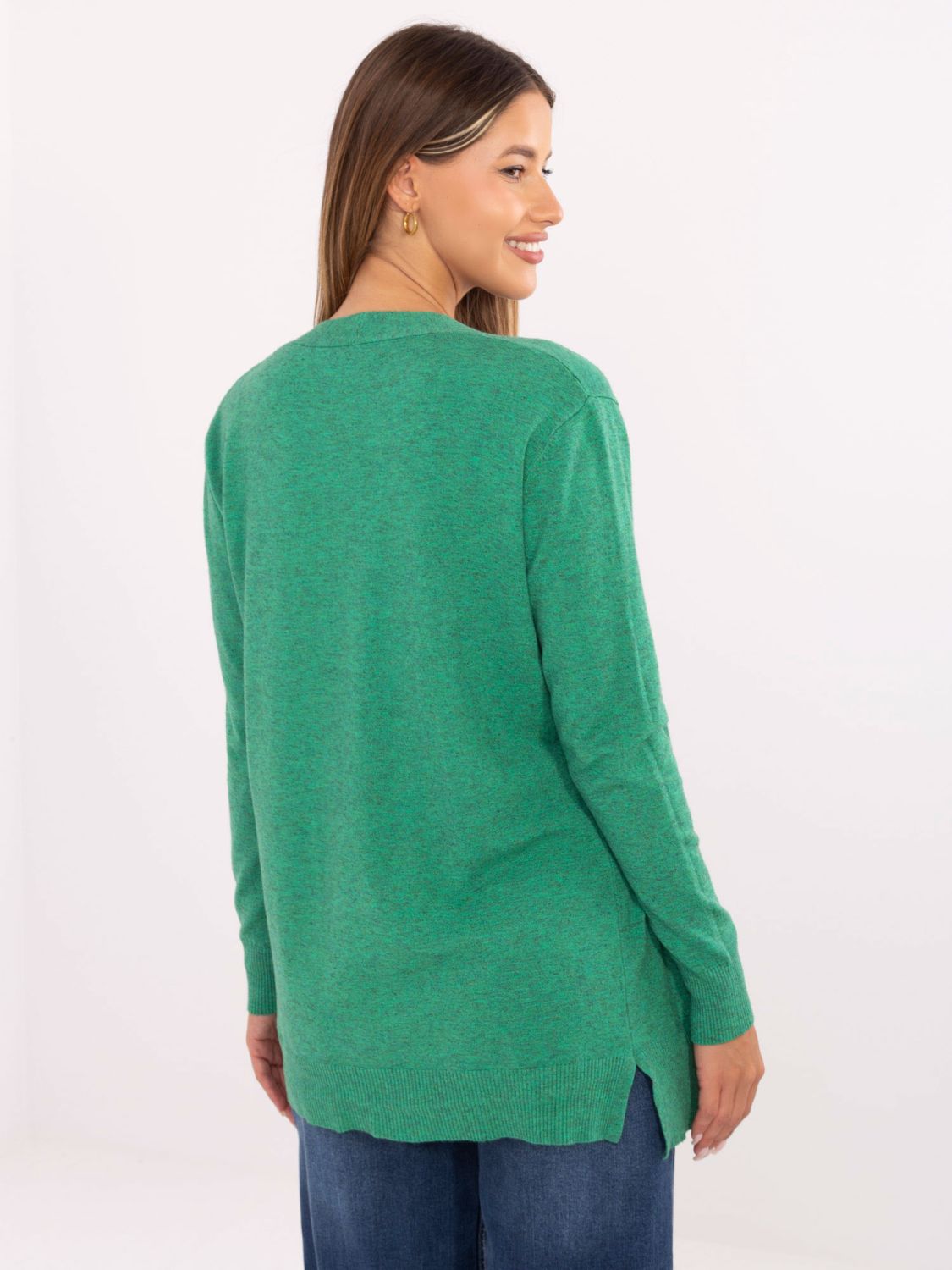 Zelený kardigan s kapsami