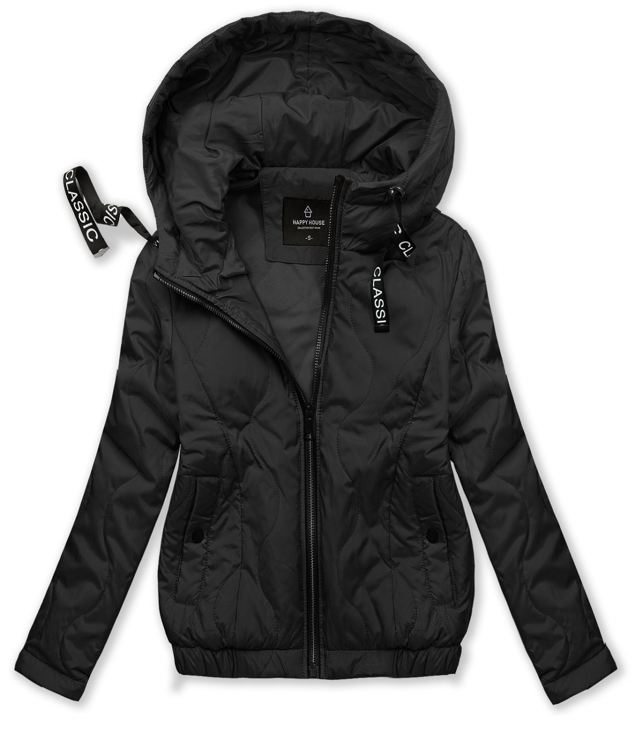 Prošívaná bunda na přechodné období černá