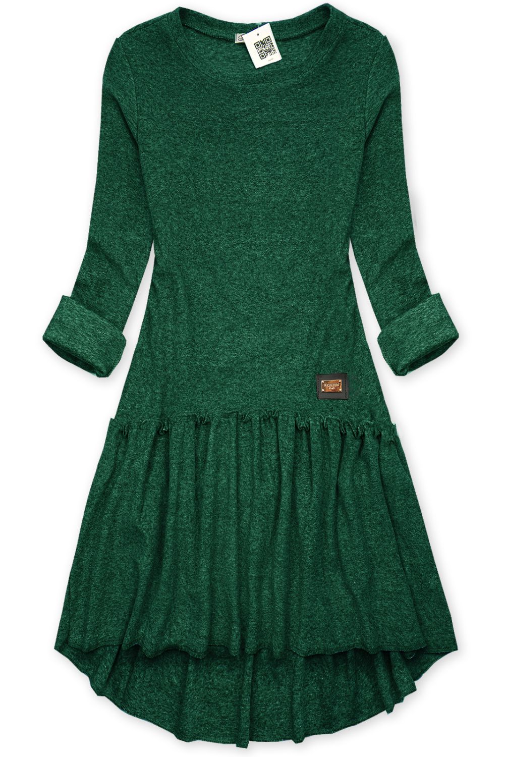 Smaragdově zelené ležérní šaty FASHION