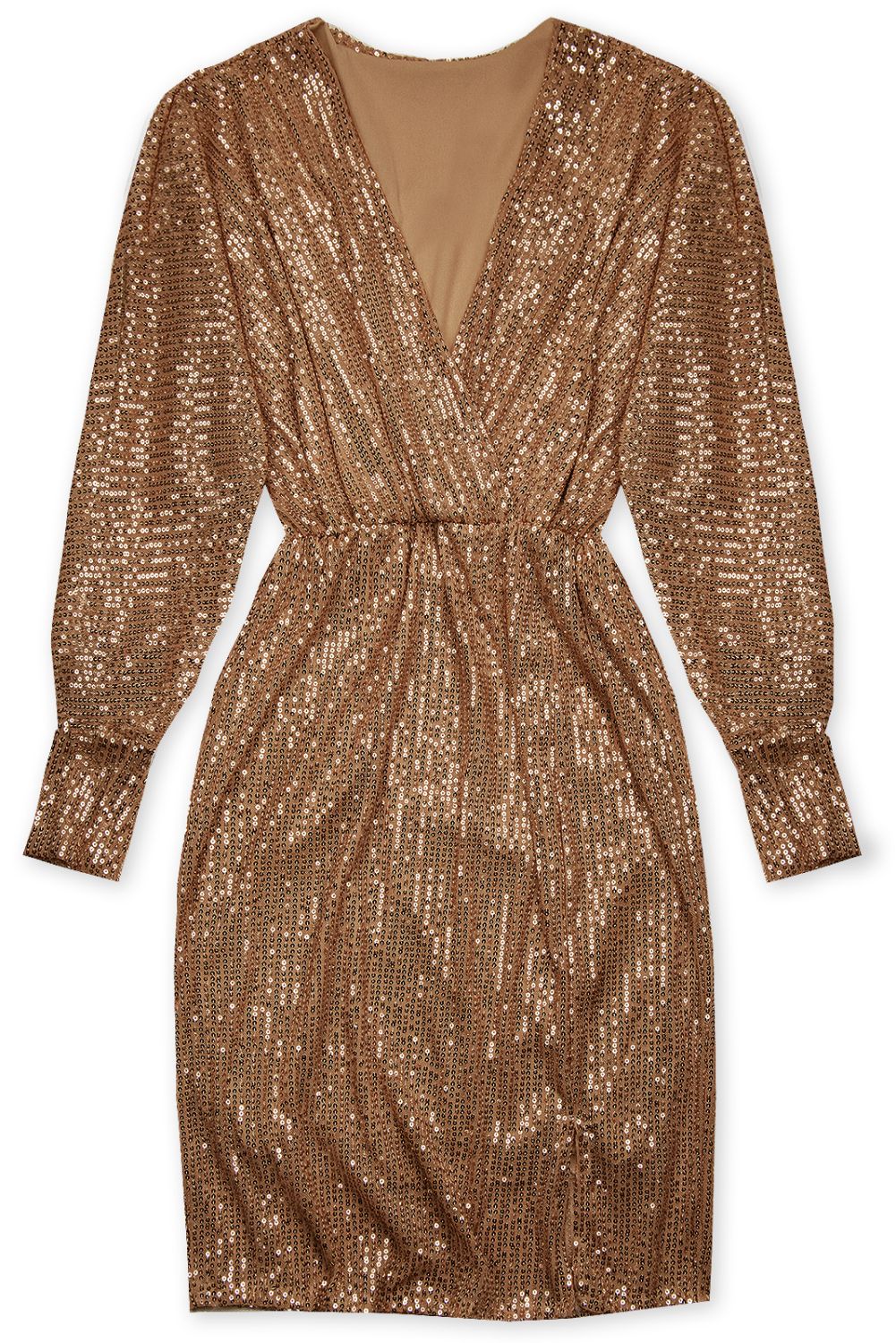 Mocca hnědé šaty s flitry