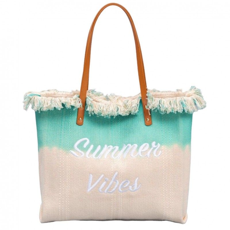 Plážová taška SUMMER VIBES mátová