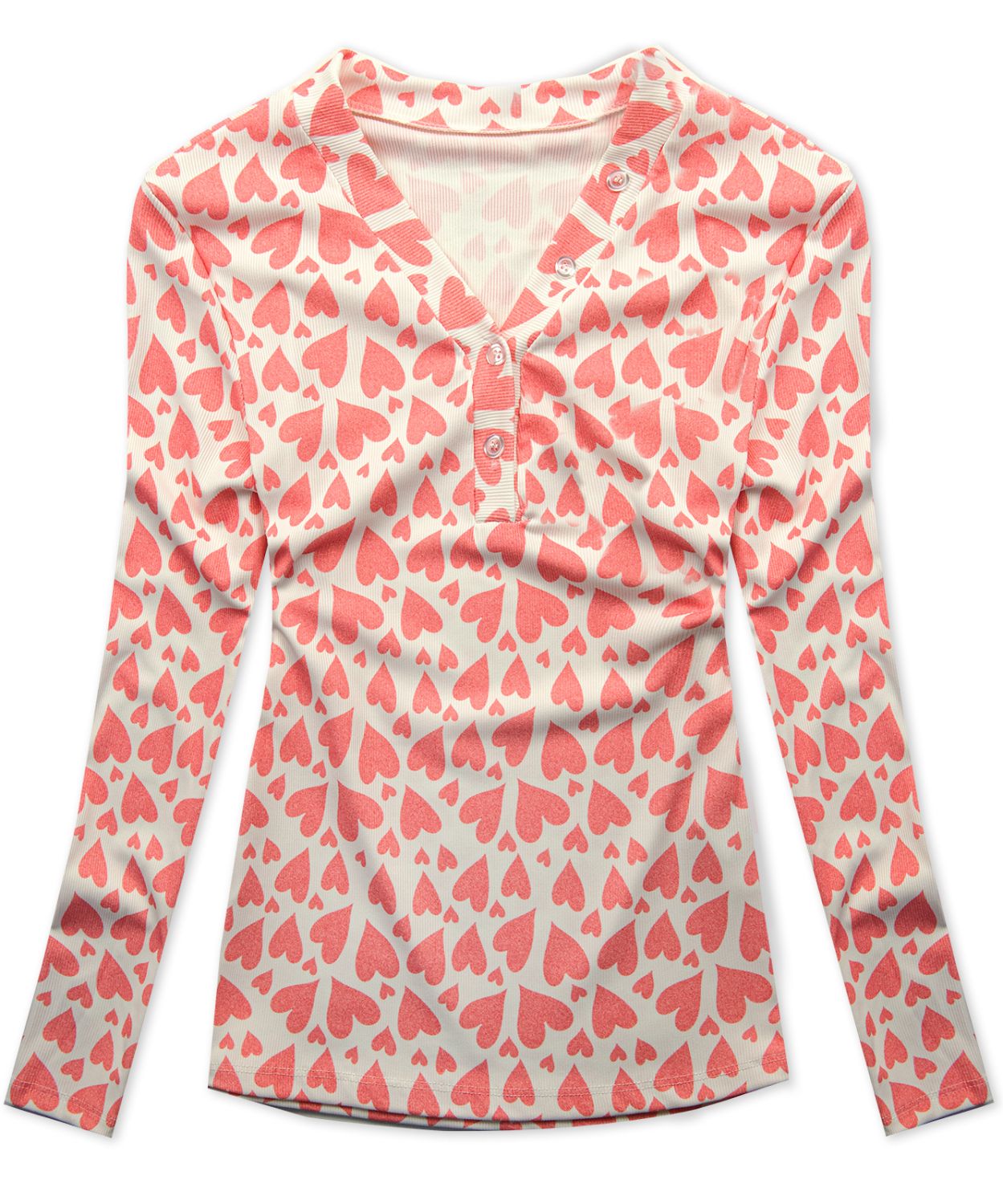 Tričko s potiskem srdíček bílá / růžová HEART1