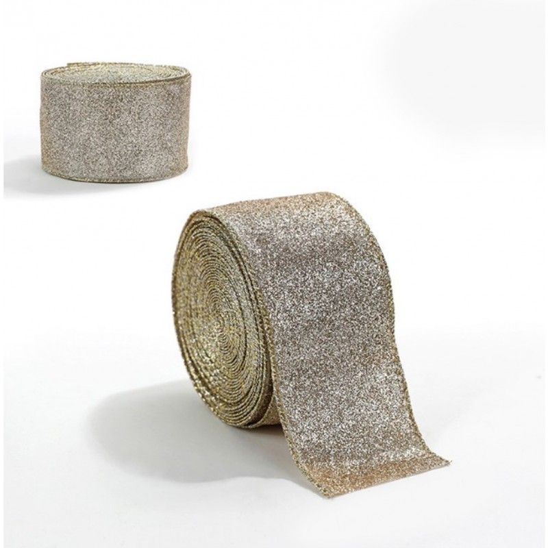 Vánoční stuha GOLD 5cm x 2m