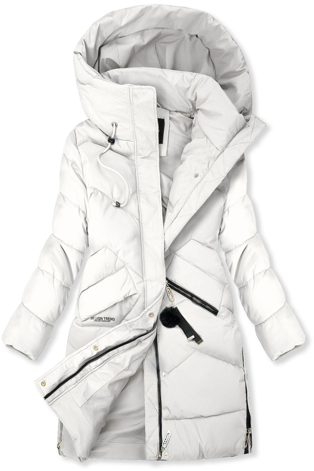 Bílá zimní bunda s kapucí FROST