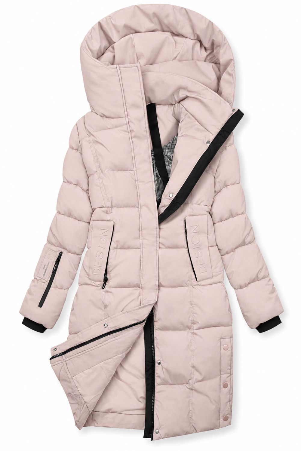 Růžová teplá zimní bunda DESIGN