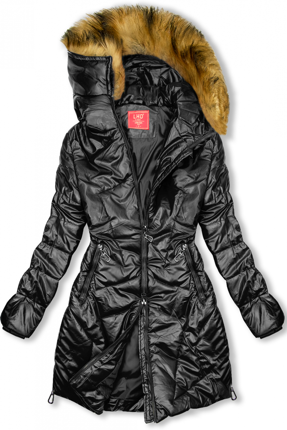 E-shop Černá lesklá zimní bunda