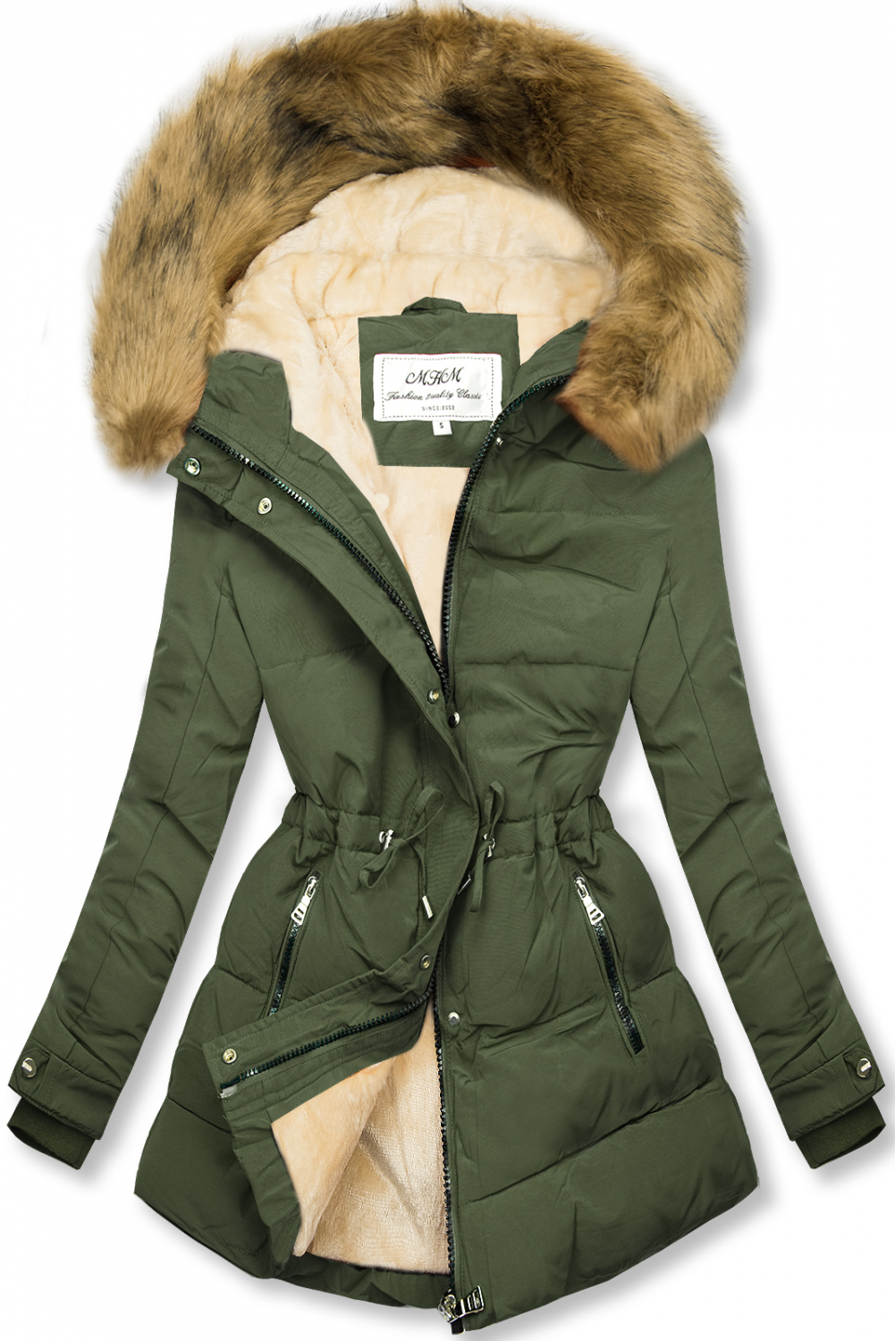 E-shop Khaki-béžová zimní bunda