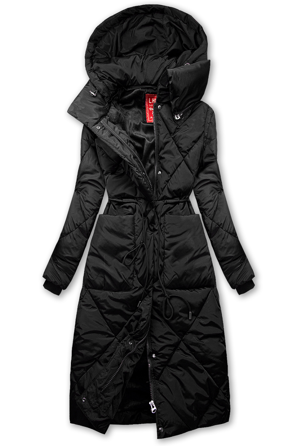 E-shop Černá zimní bunda s extra vysokým límcem
