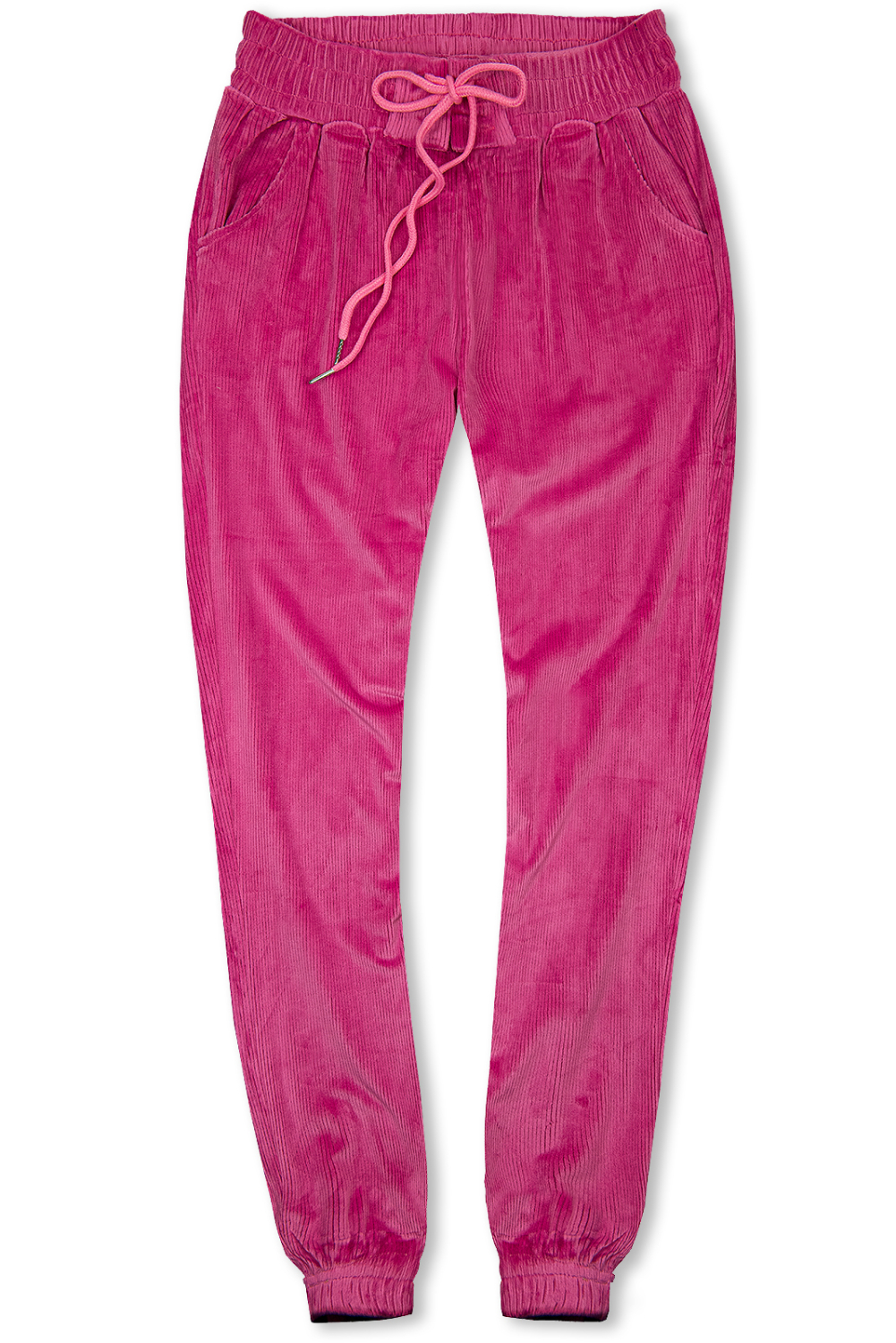 E-shop Růžové kalhoty se šněrováním v pase