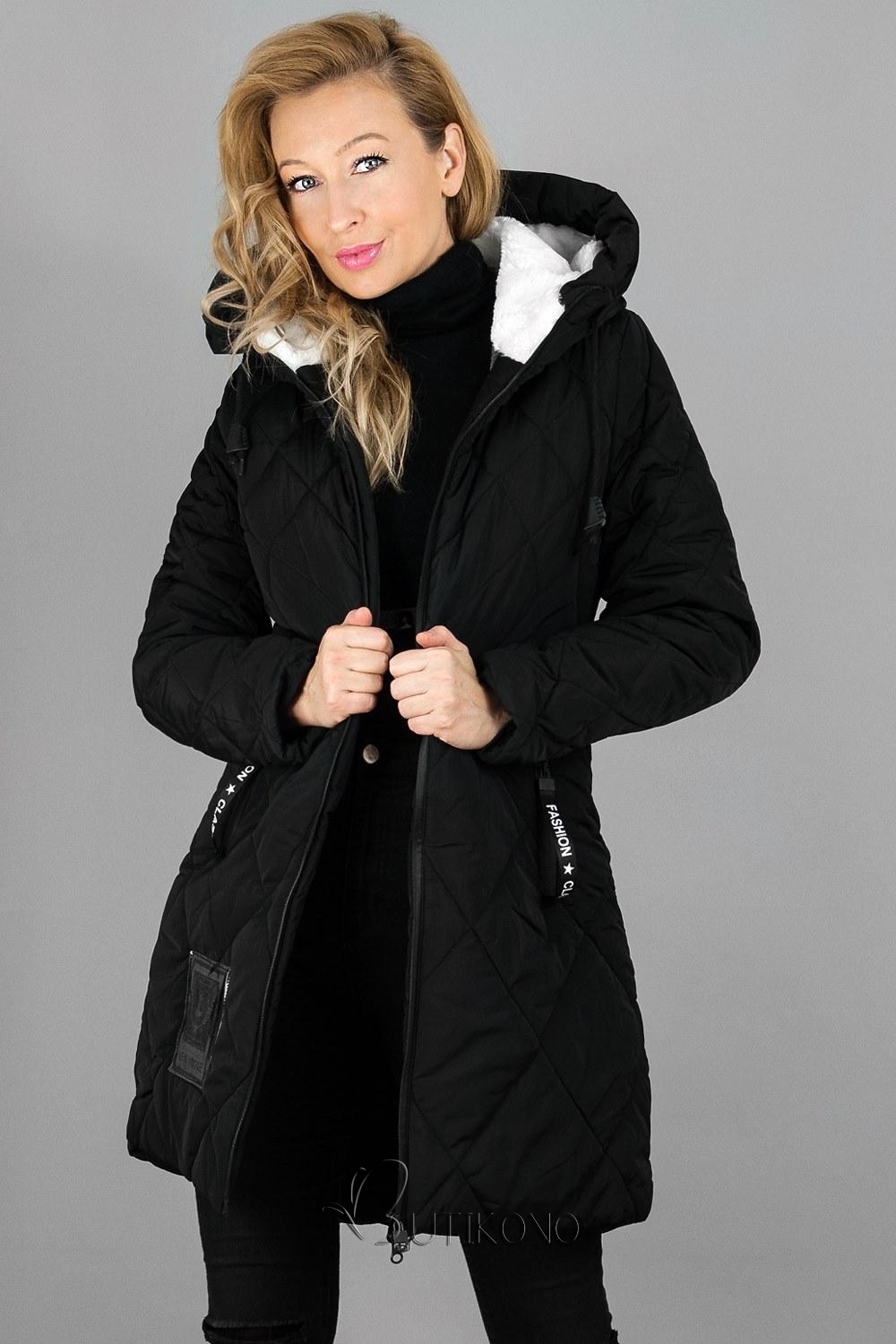 Černá dlouhá zimní bunda