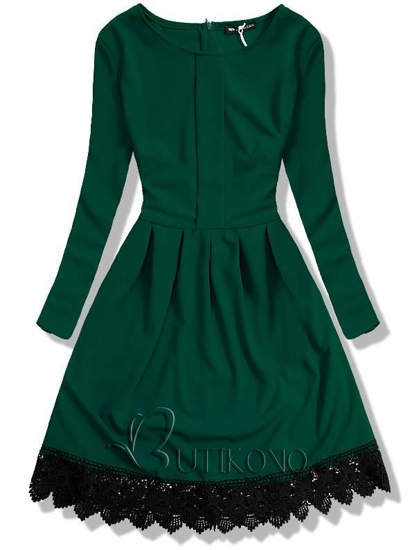 Zelené šaty s krajkou