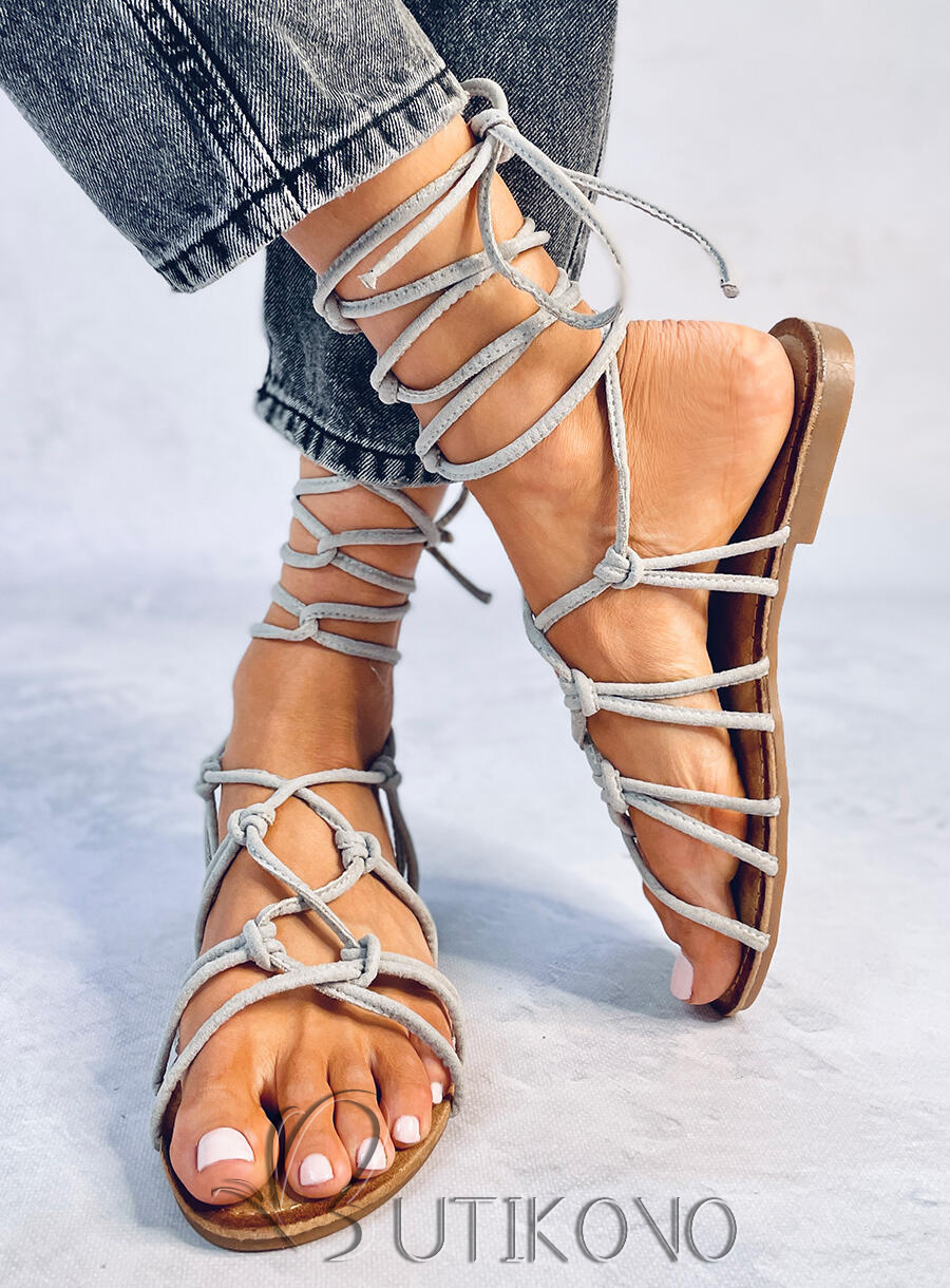 Sandály - gladiátorky šedé