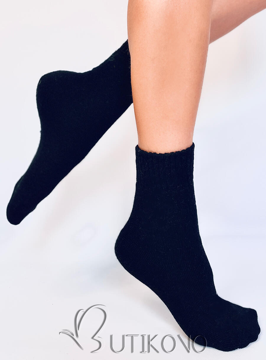 Černé vlněné ponožky