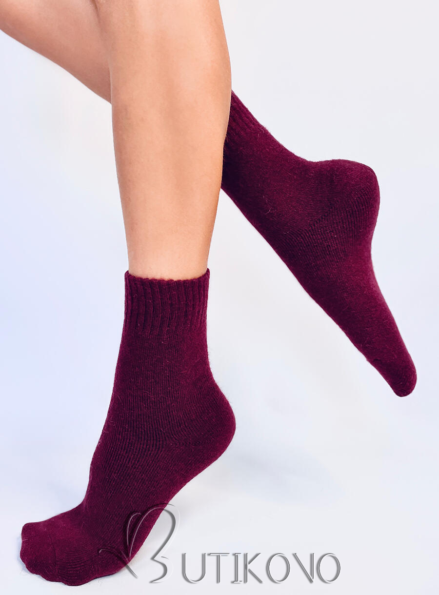 Bordó vlněné ponožky