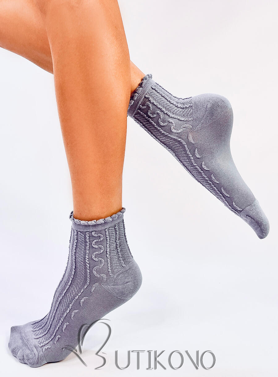 Levandulové dámské ponožky s volánem