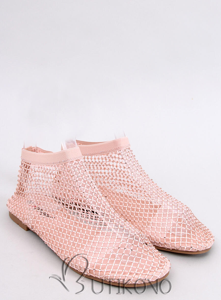 Dámské síťované sandály růžové