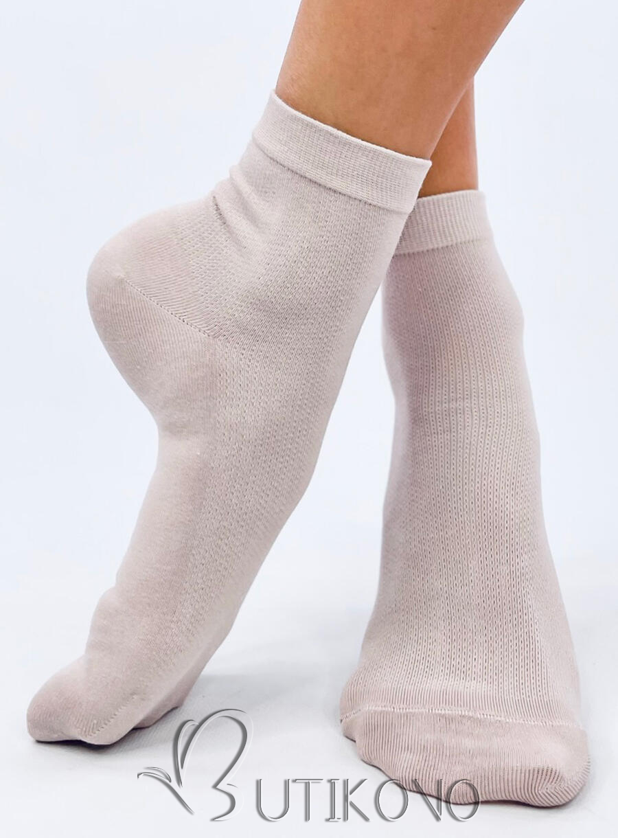 Světle růžové hladké ponožky bez vzoru