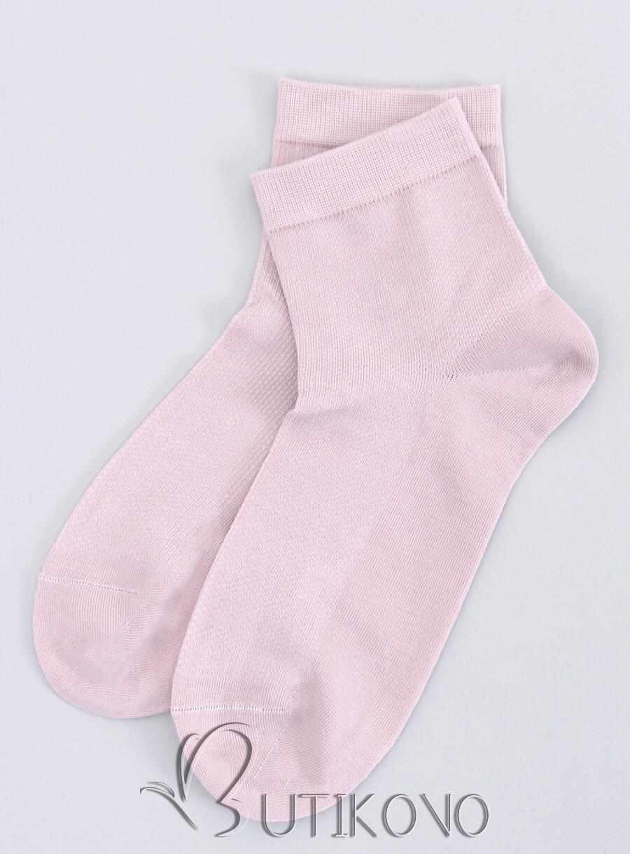 Světle růžové hladké ponožky bez vzoru