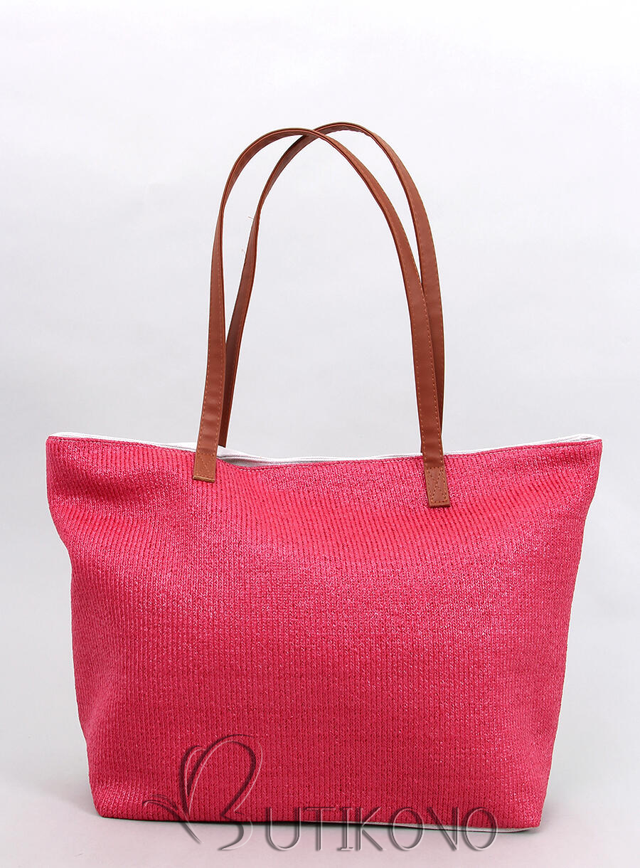 Malinově růžová plážová taška VACATION