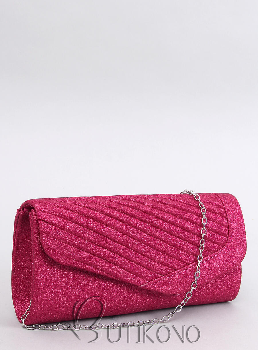 Růžová lesklá formální kabelka