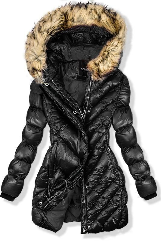 Černá zimní lesklá bunda