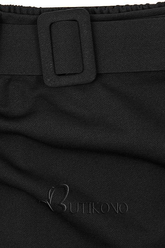 Černá midi sukně s opaskem