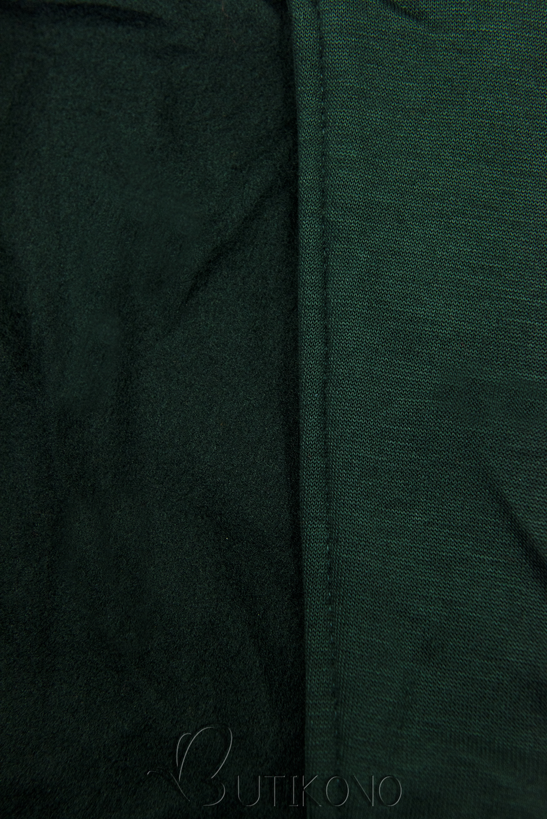 Smaragdově zelená dlouhá mikina se šikmým zipem
