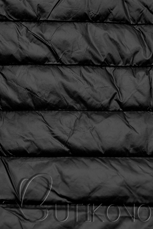 Černá prošívaná bunda s barevnou podšívkou