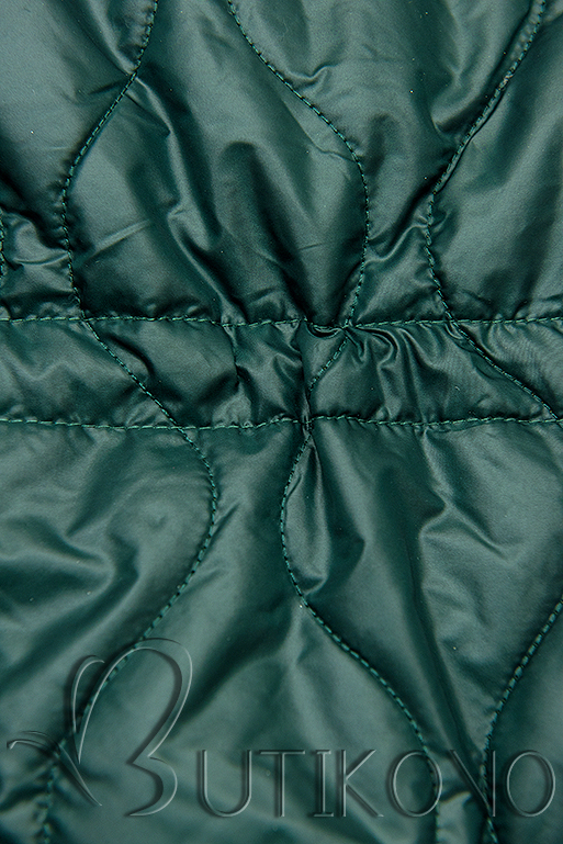 Zelená prošívaná bunda bez kapuce