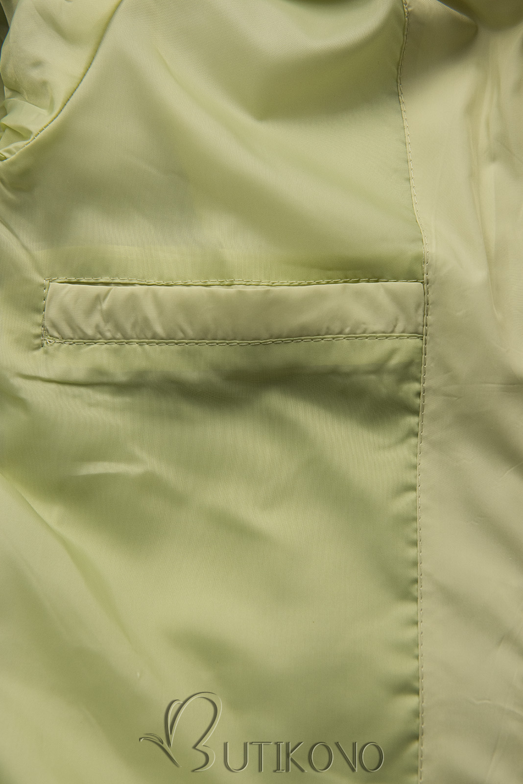 Prošívaná bunda na přechodné období světle zelená