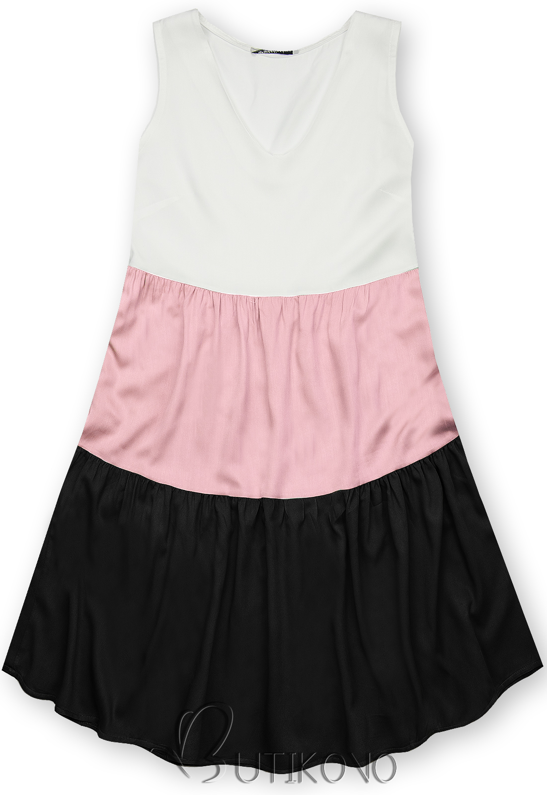 Letní šaty z viskózy bílá/růžová/černá