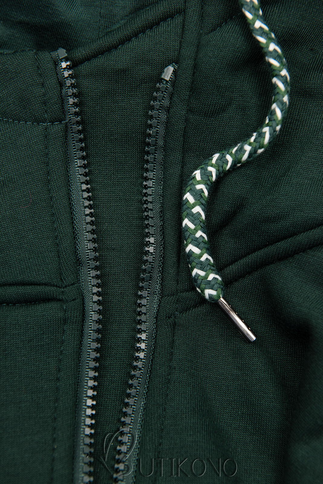 Smaragdově zelená prodloužená mikina na zip