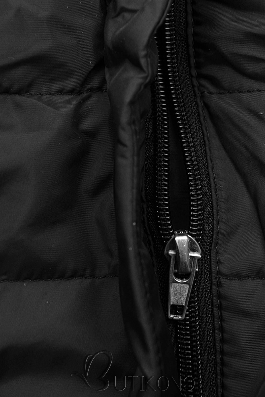 Přechodná bunda v prodlouženém střihu černá