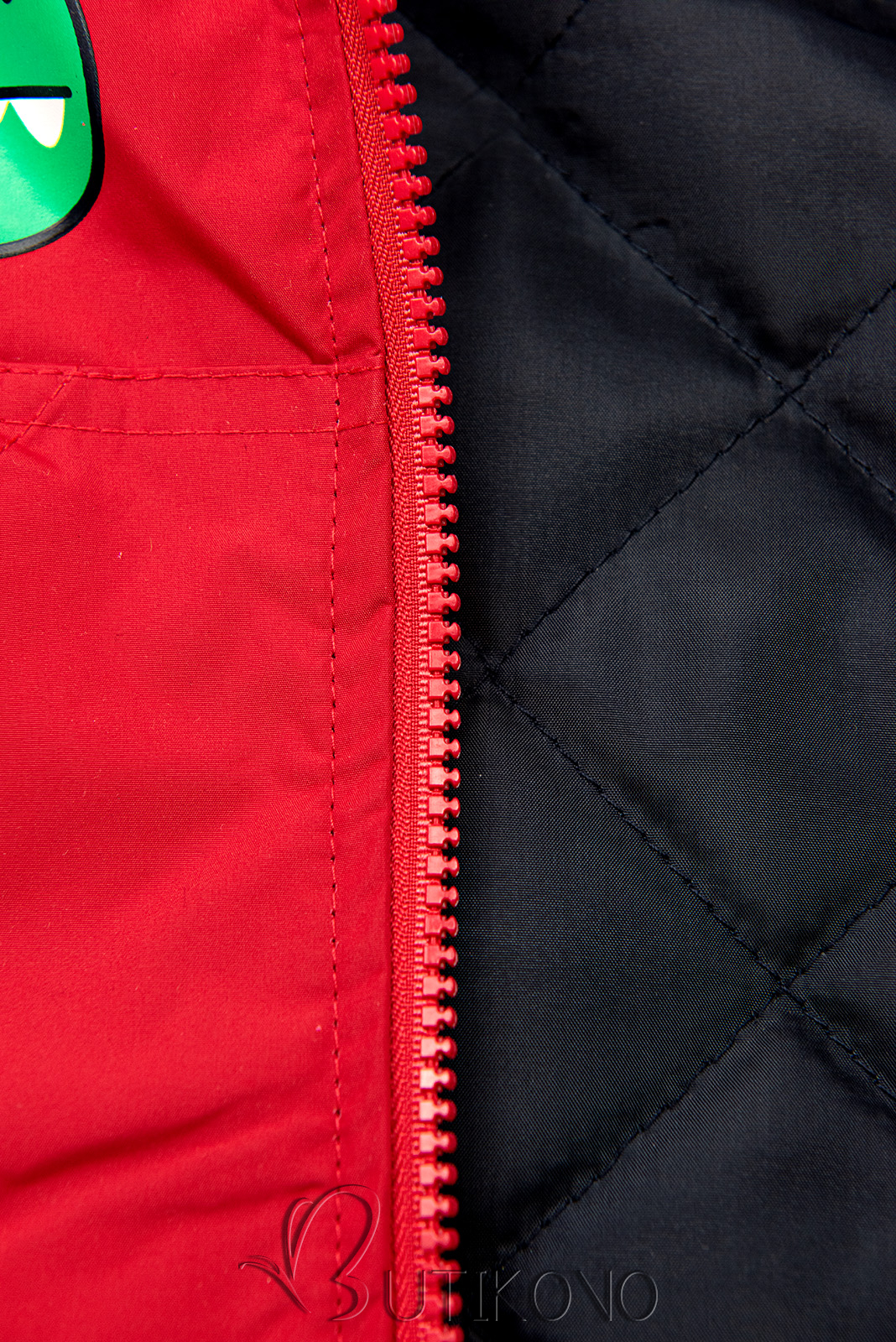 Červená bunda s kapucí DINO